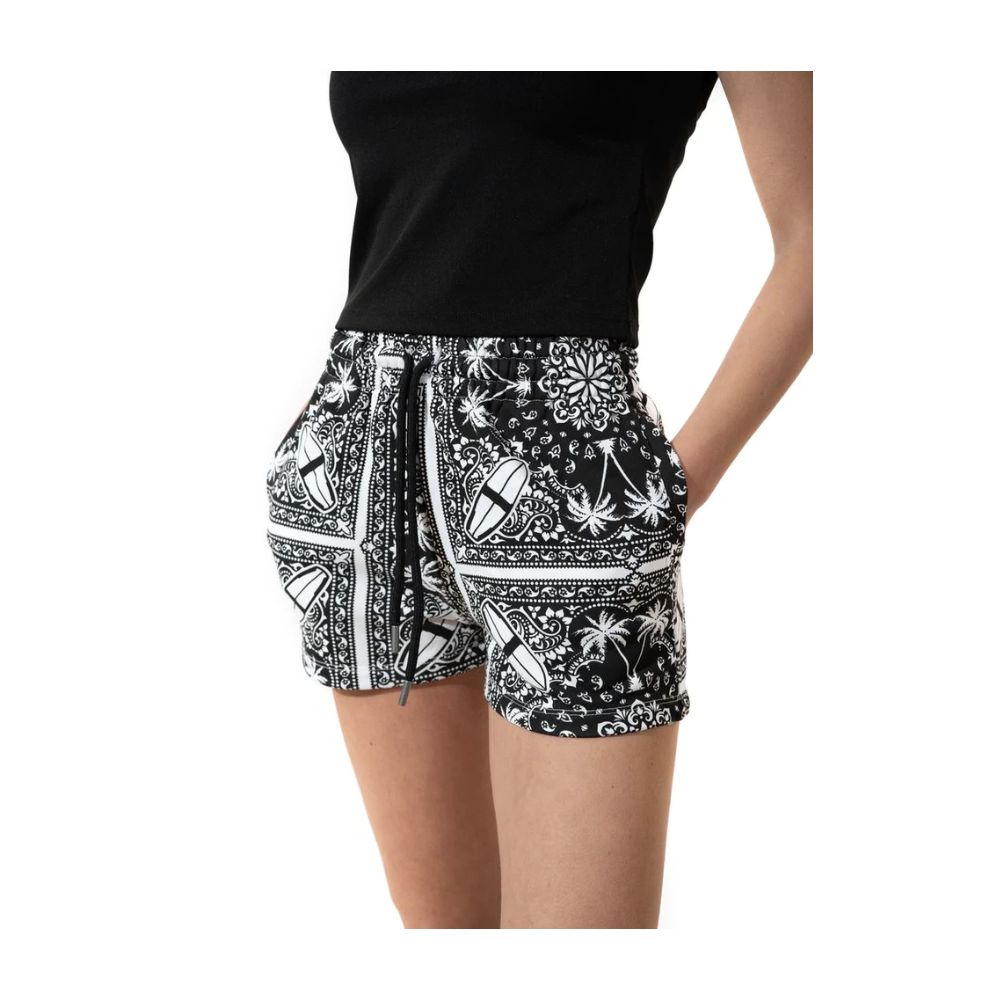 Comme Des Fuckdown Chic Monochrome Palms Cotton Women's Shorts