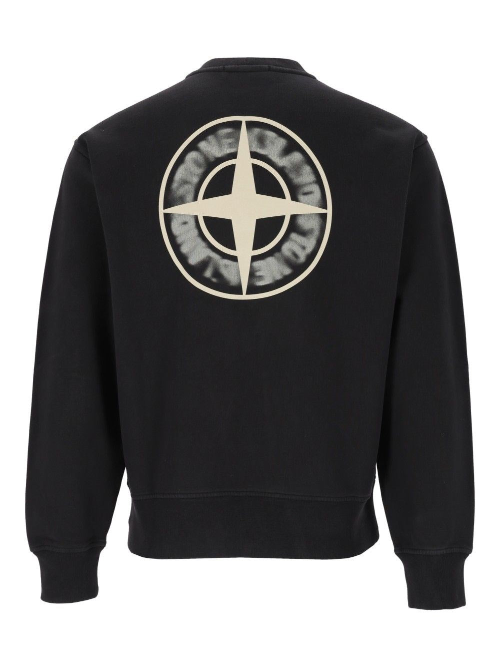Stone Island Men Organic Cotton Fleece Crewneck Sweatshirt