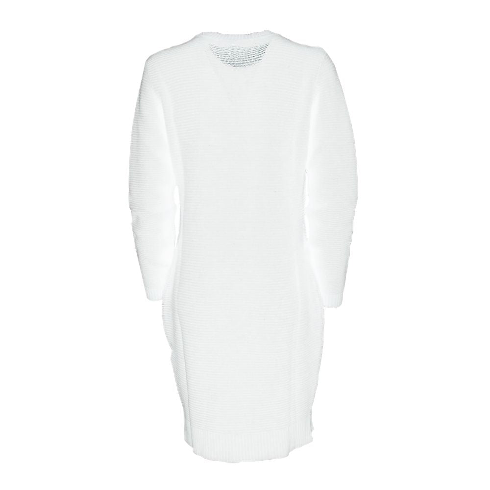 Love Moschino Chic Heart Pattern Knit Dress in Women's White