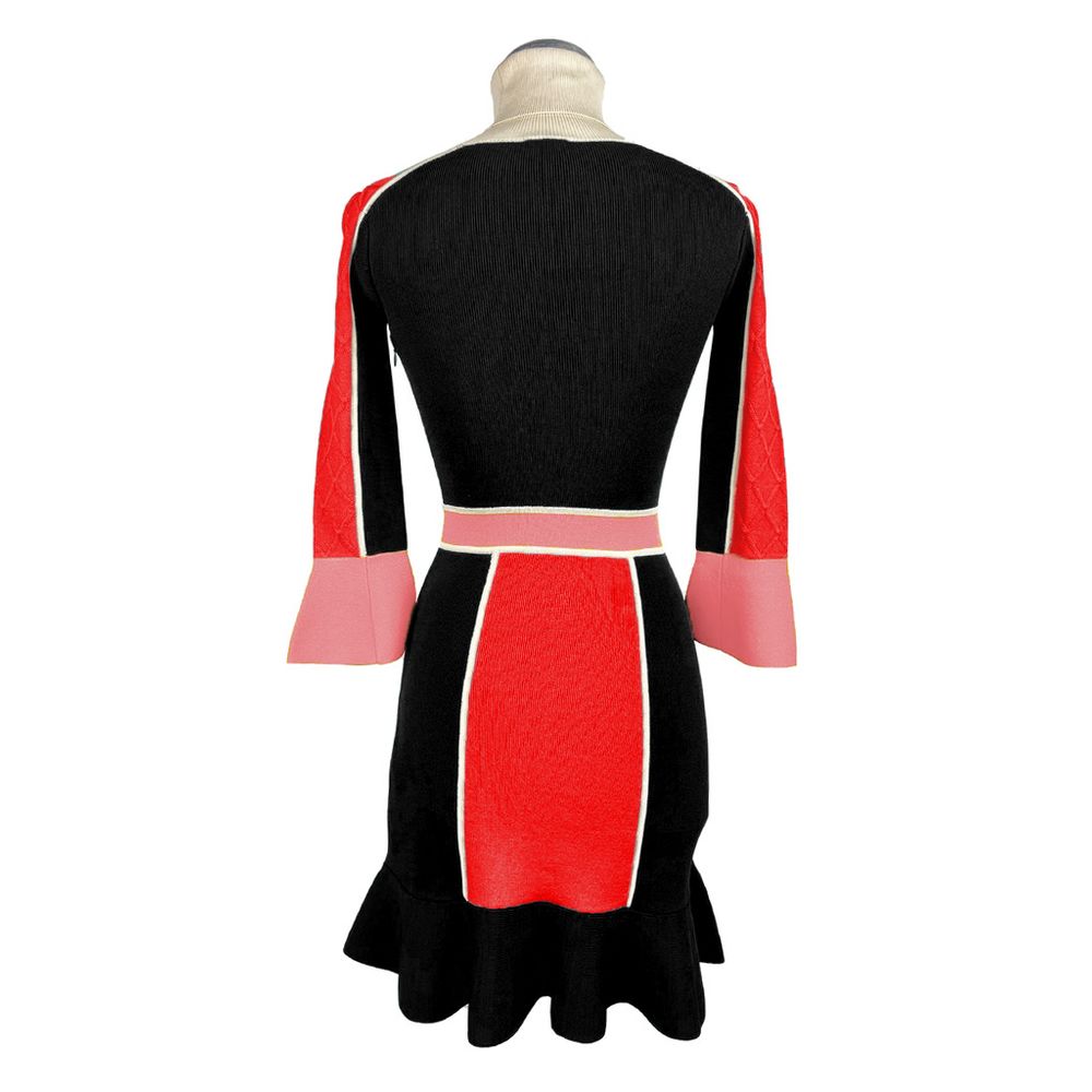 Elisabetta Franchi Elegant Geometric Turtleneck Women's Dress