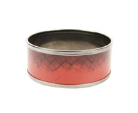 Bottega Veneta Women's Red / Black Enamel Metal Woven Print Small Bracelet Red Black