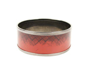 Bottega Veneta Women's Red / Black Enamel Metal Woven Print Small Bracelet 452832 6423
