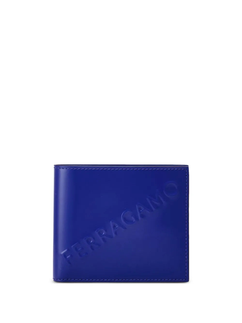 Ferragamo Men's Embossed Logo Leather Bifold Wallet, Lapis