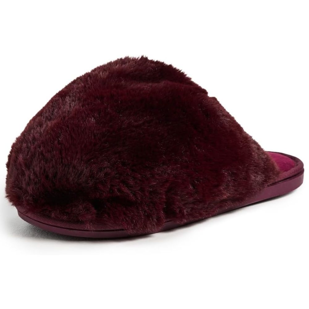 Free People Women's Snowball Slippers, Cabernet Faux Fur