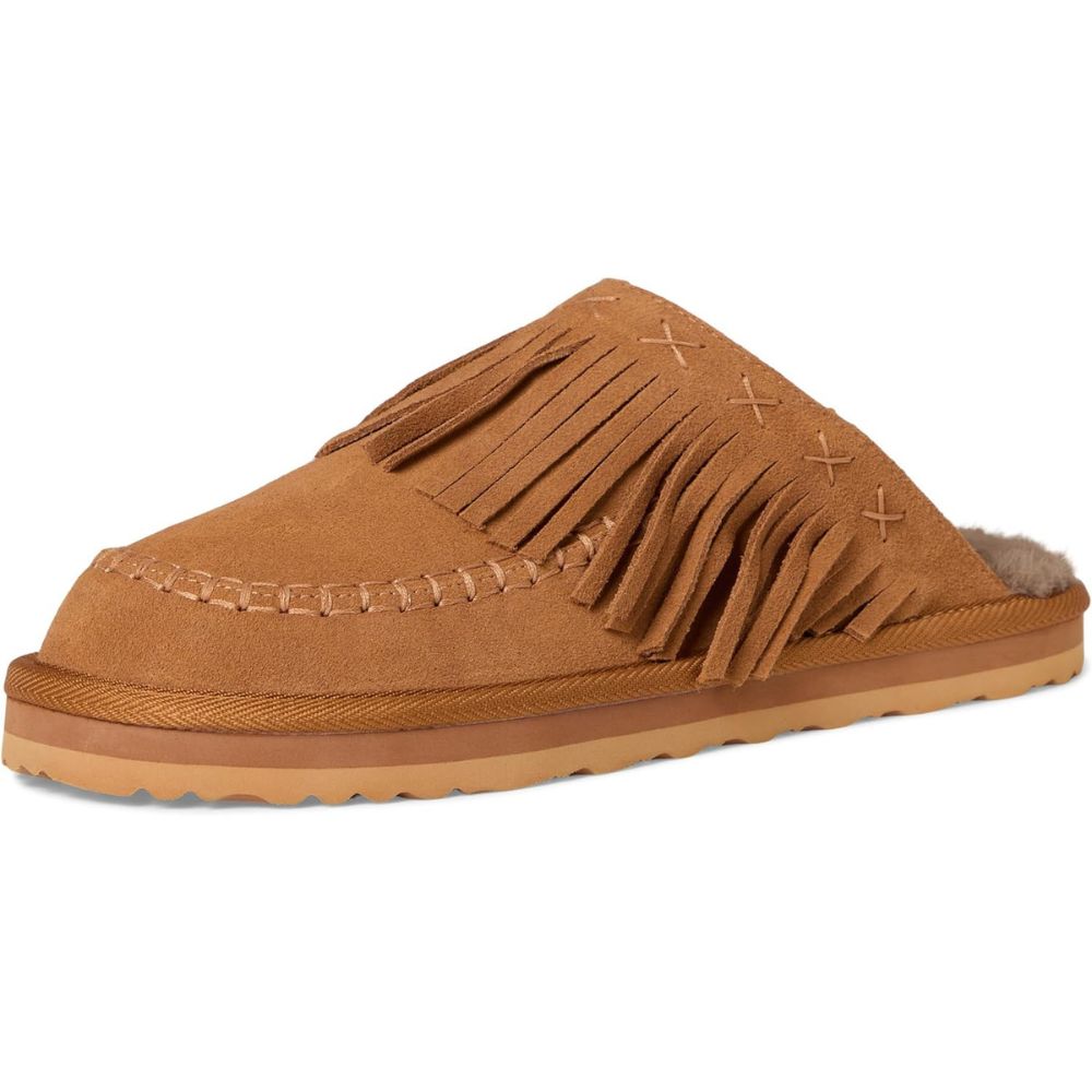 Free People Women's Fallon Fringe Mule, Toffee Suede