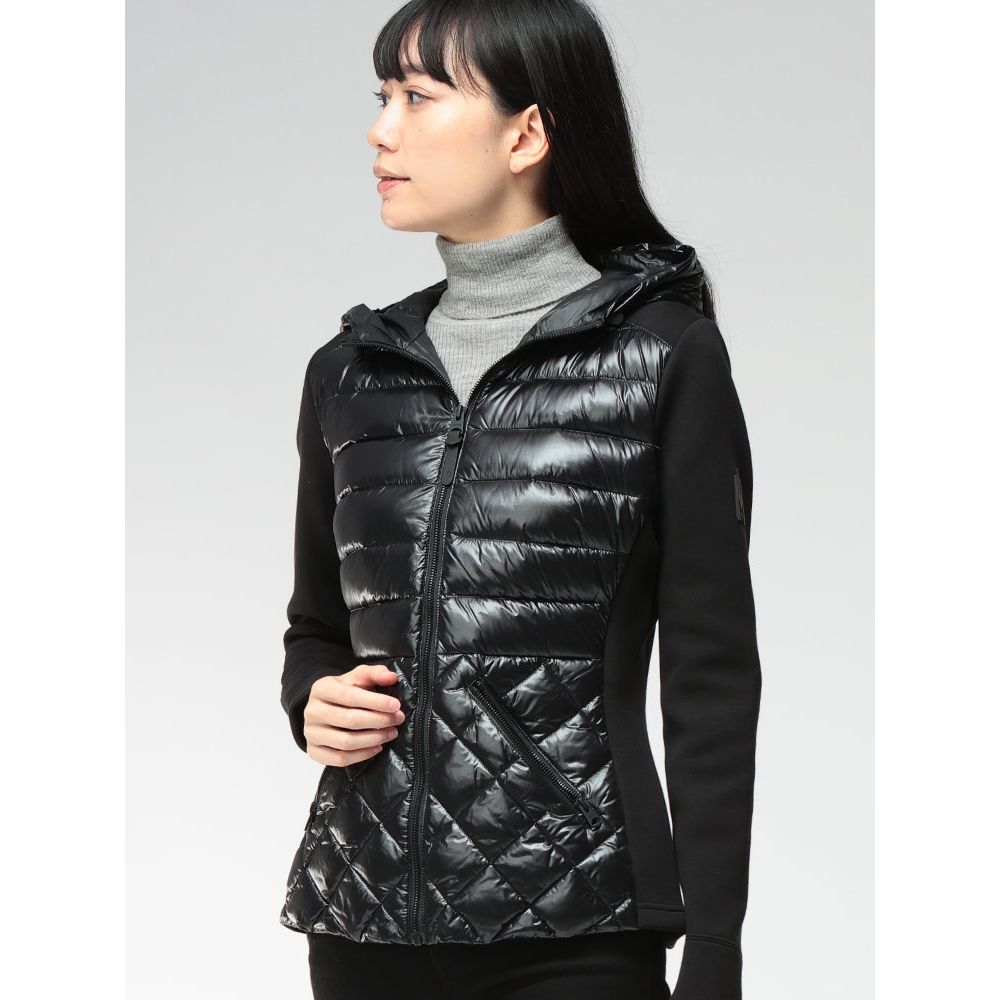 Mackage Women's Agatha Quilted Mixed Media Hooded Jacket, Black