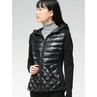 Mackage Women's Agatha Quilted Mixed Media Hooded Jacket, Black