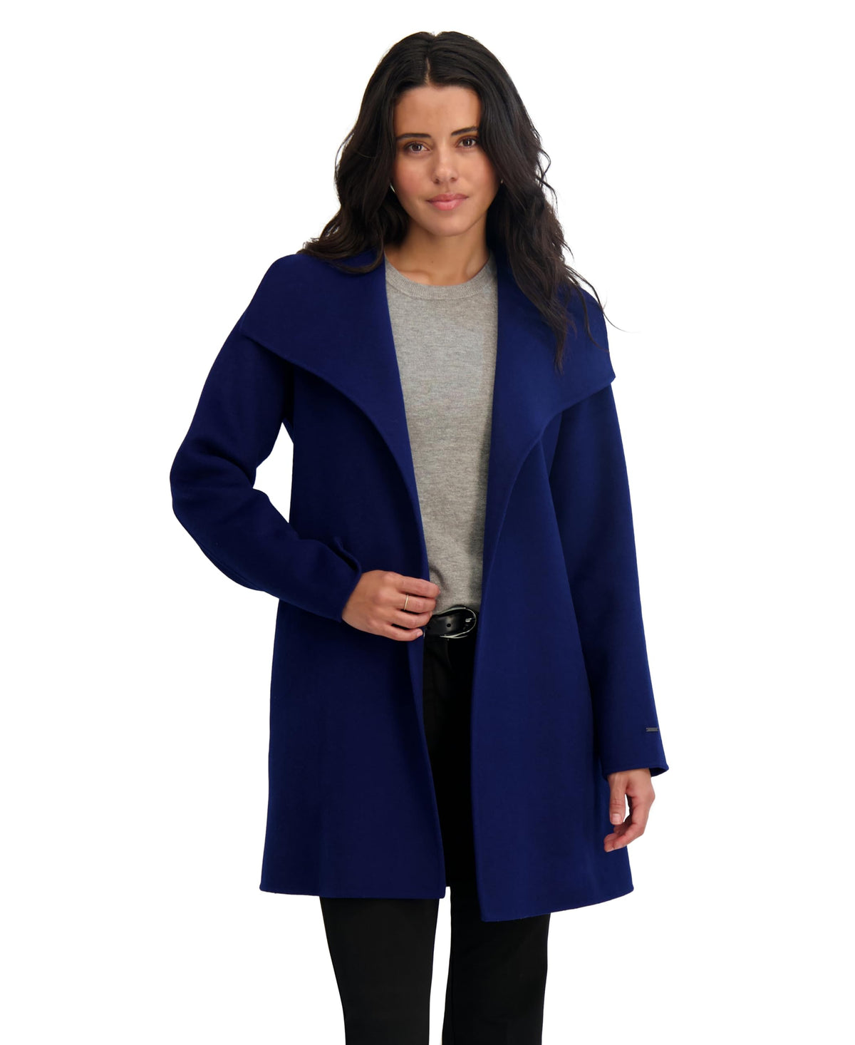 TAHARI Women's Double Face Wool-Blend Belted Coat