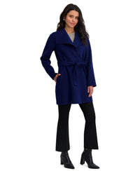 TAHARI Women's Double Face Wool-Blend Belted Coat