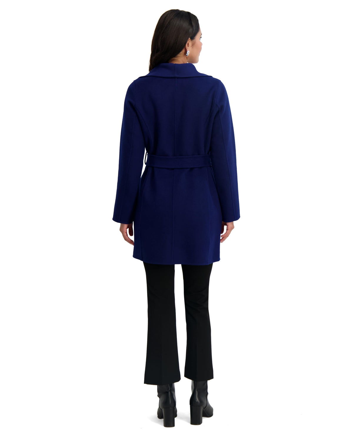 TAHARI Women's Double Face Wool-Blend Belted Coat