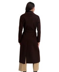 TAHARI Women's Slim Fit Double-Faced Wool Blend Belted Wrap Coat