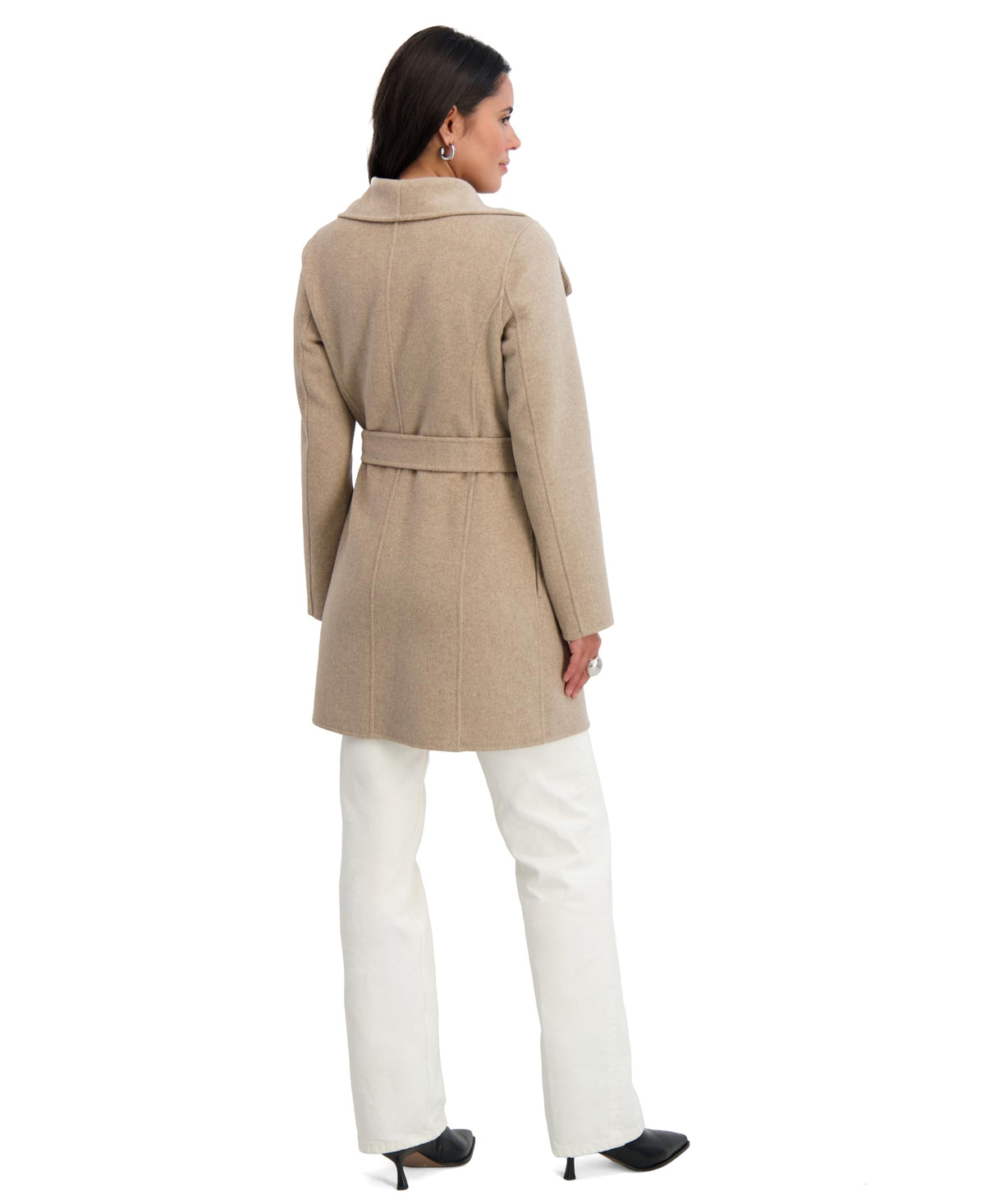 TAHARI Women's Double Face Wool-Blend Belted Coat