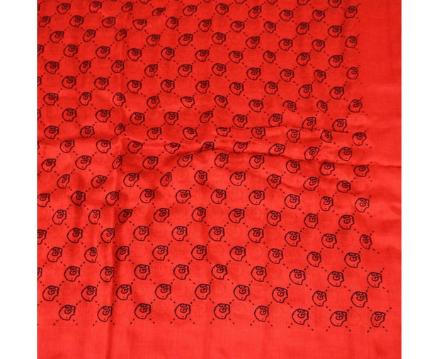 Gucci Women's Ghost Red Modal / Silk GG Skull Print Large Square Scarf 453225 6568
