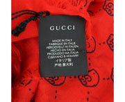 Gucci Women's Ghost Red Modal / Silk GG Skull Print Large Square Scarf 453225 6568