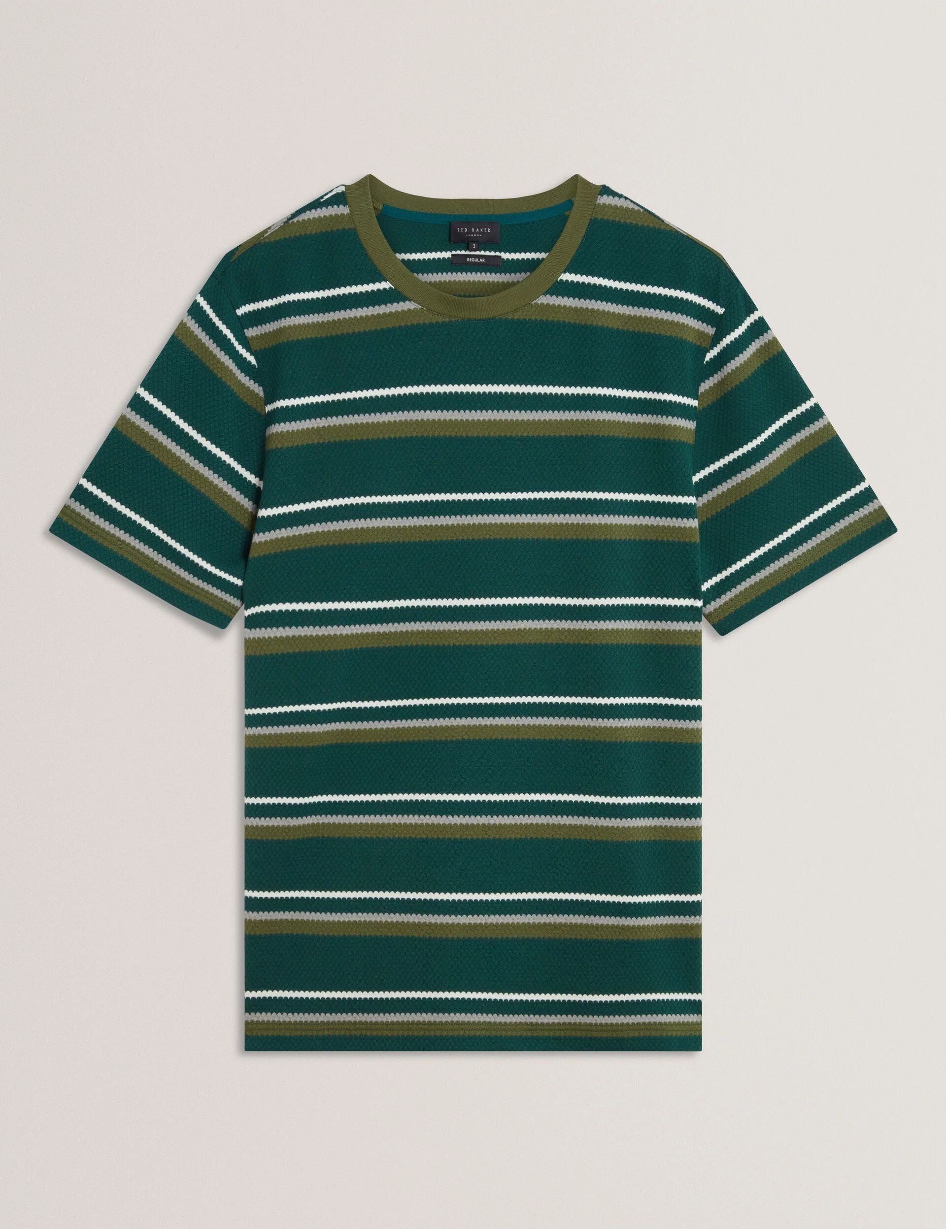 Ted Baker Men's Striped Textured Crew Neck T-Shirt