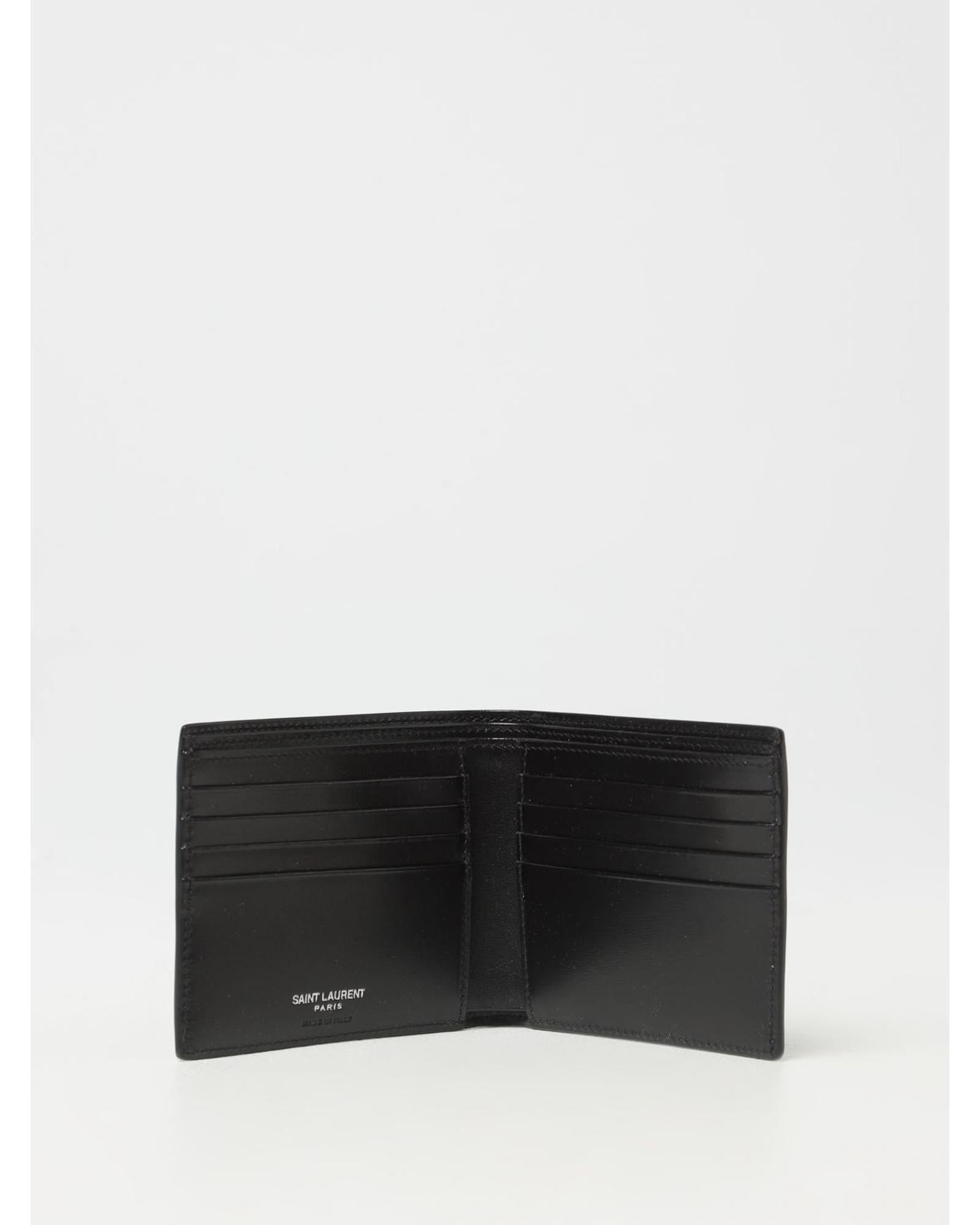 Saint Laurent YSL Logo BiFold Wallet Men Black
