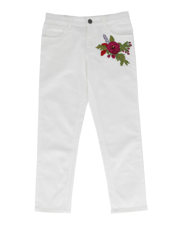 Gucci Girls Embroidered Denim Pants