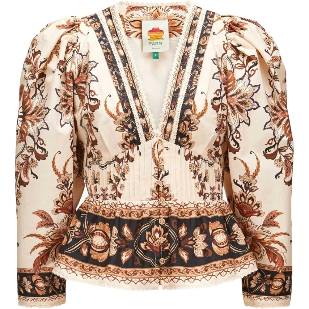 FARM Rio Women's Majestic Garden Sand Blouse