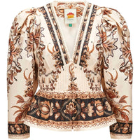 FARM Rio Women's Majestic Garden Sand Blouse