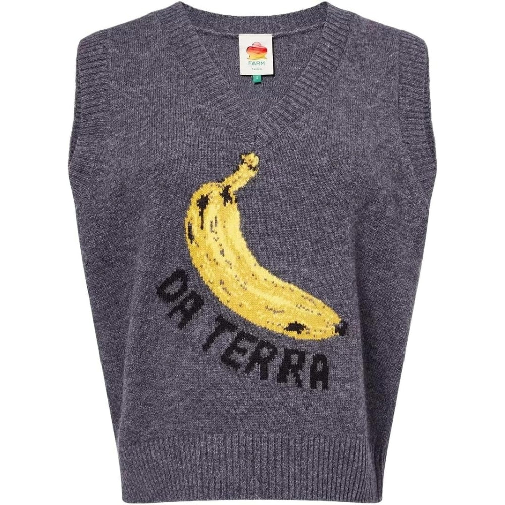 FARM Rio Women's Da Terra Knit Grey Banana Vest, Grey