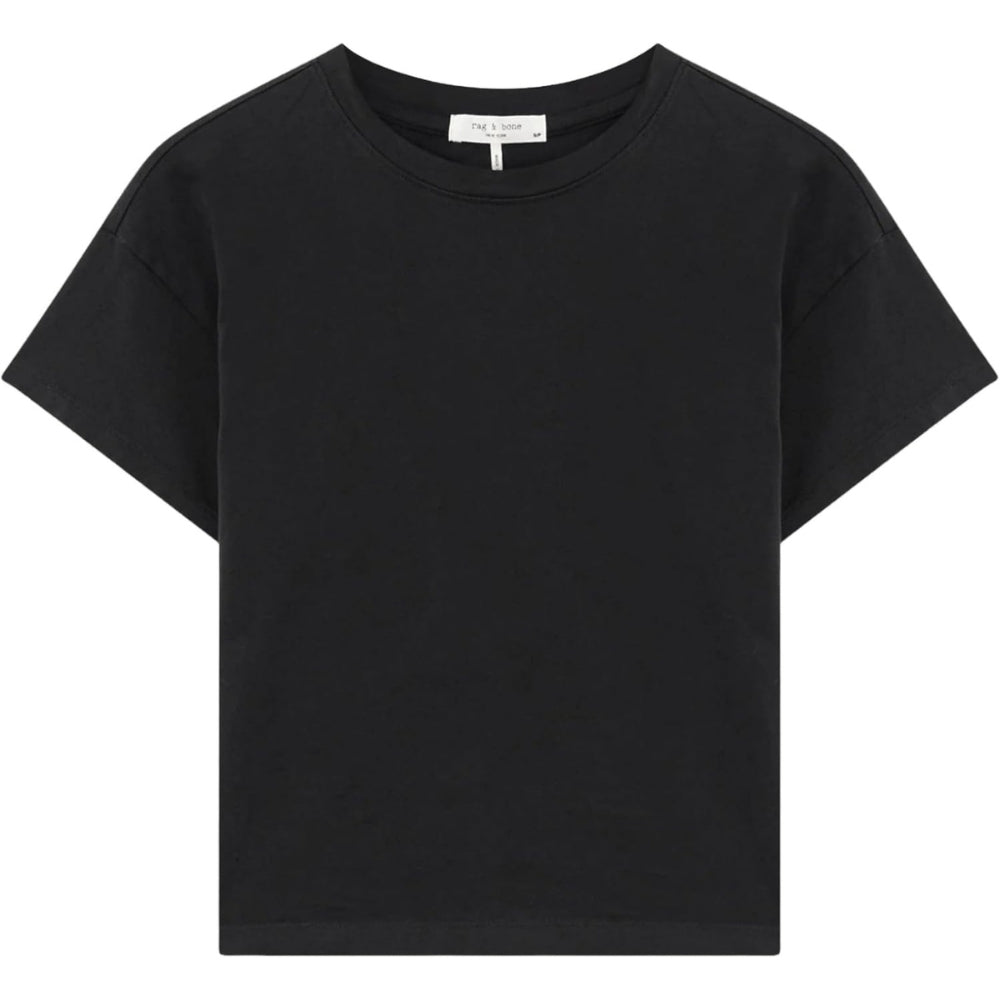 rag & bone Women's Kelly Boxy Jersey Tee, Black