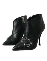 Dolce & Gabbana Black Devotion Quilted Buckled Boots Women's Shoes