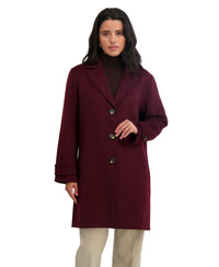 TAHARI Women's Mari Relax Fit Double-Faced Soft Wool Topper Coat w/ Front Buttons