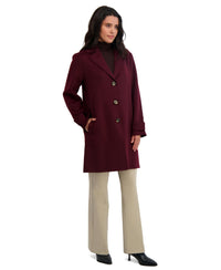 TAHARI Women's Mari Relax Fit Double-Faced Soft Wool Topper Coat w/ Front Buttons