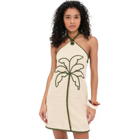 FARM Rio Women's Sand Coconut Sleeveless Mini Dress, Sand