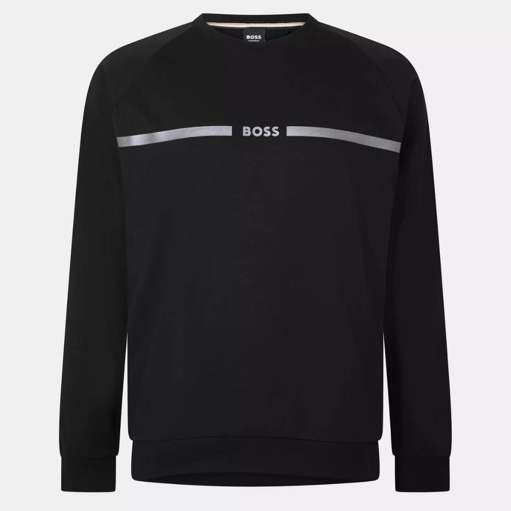 Hugo Boss Men's Authentic Crewneck Lounge Sweatshirt, Black