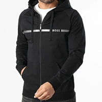 Hugo Boss Men's Authentic Hooded Zip-Up Cotton Terry Jacket, Black