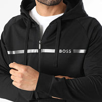 Hugo Boss Men's Authentic Hooded Zip-Up Cotton Terry Jacket, Black