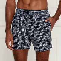 Hugo Boss Men's Vibe Geometric Print Swim Trunks, Navy