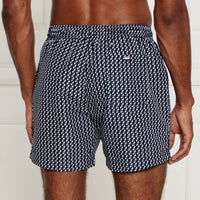 Hugo Boss Men's Vibe Geometric Print Swim Trunks, Navy