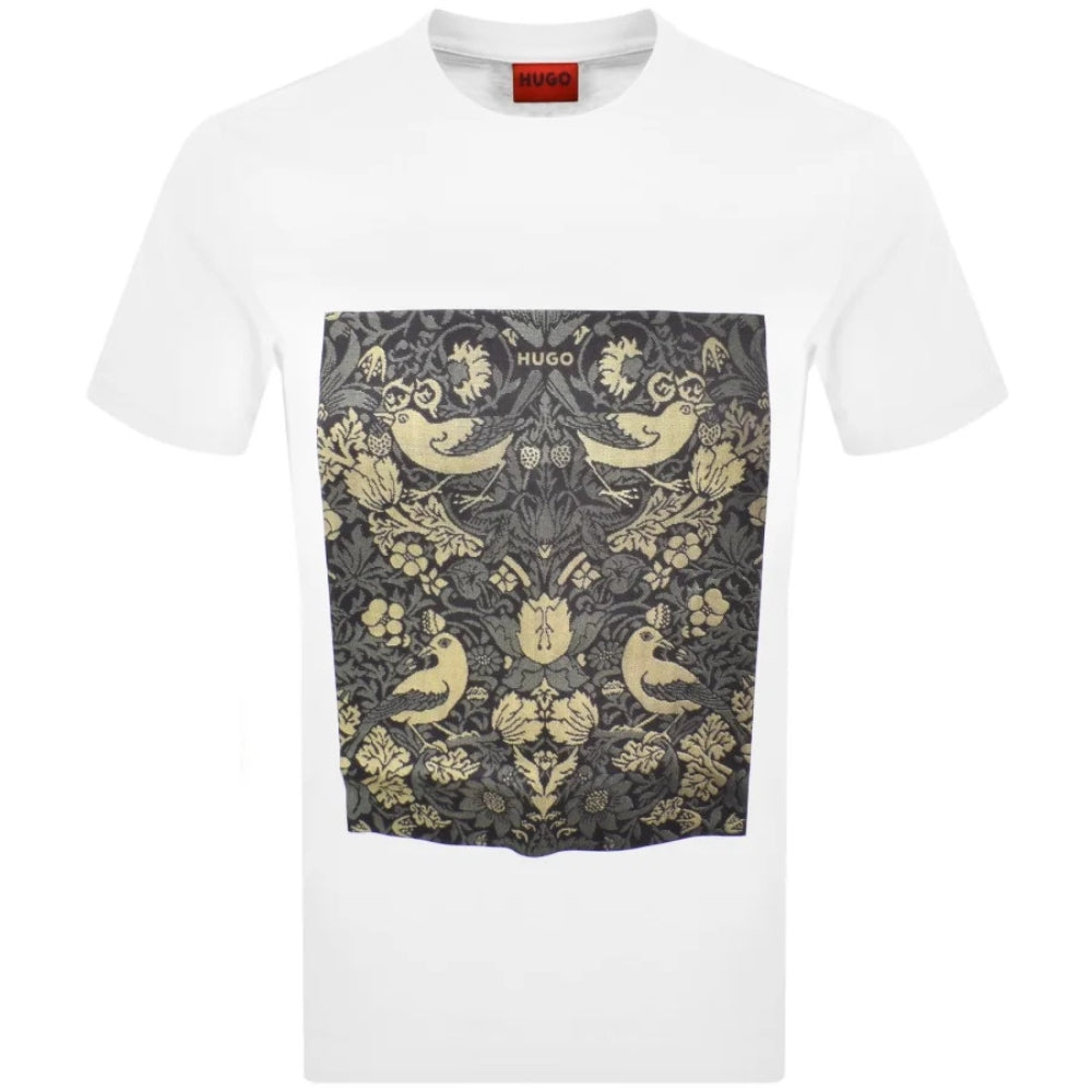 Hugo Men's Dipasly Graphic Print Short Sleeve T-Shirt, White