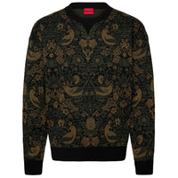 Hugo Men's Sorris Relaxed Fit Tapestry Sweater, Black