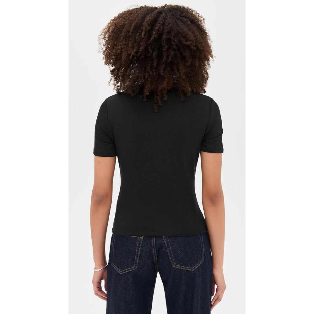 Veronica Beard Women's Benedict Short Sleeve Tee, Black
