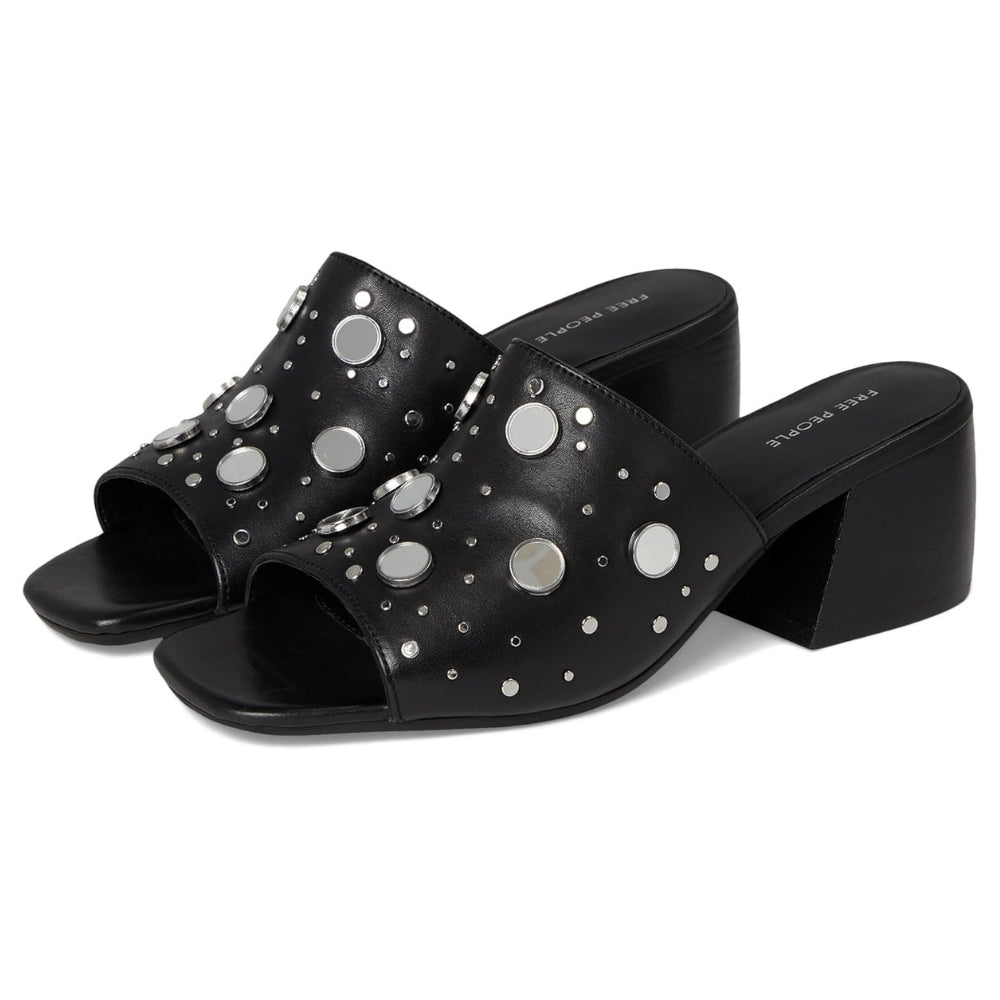 Free People Women's Mirage Mules, Black Leather