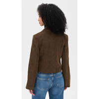 Free People Women's River Vegan Leather Jacket, Double Espresso