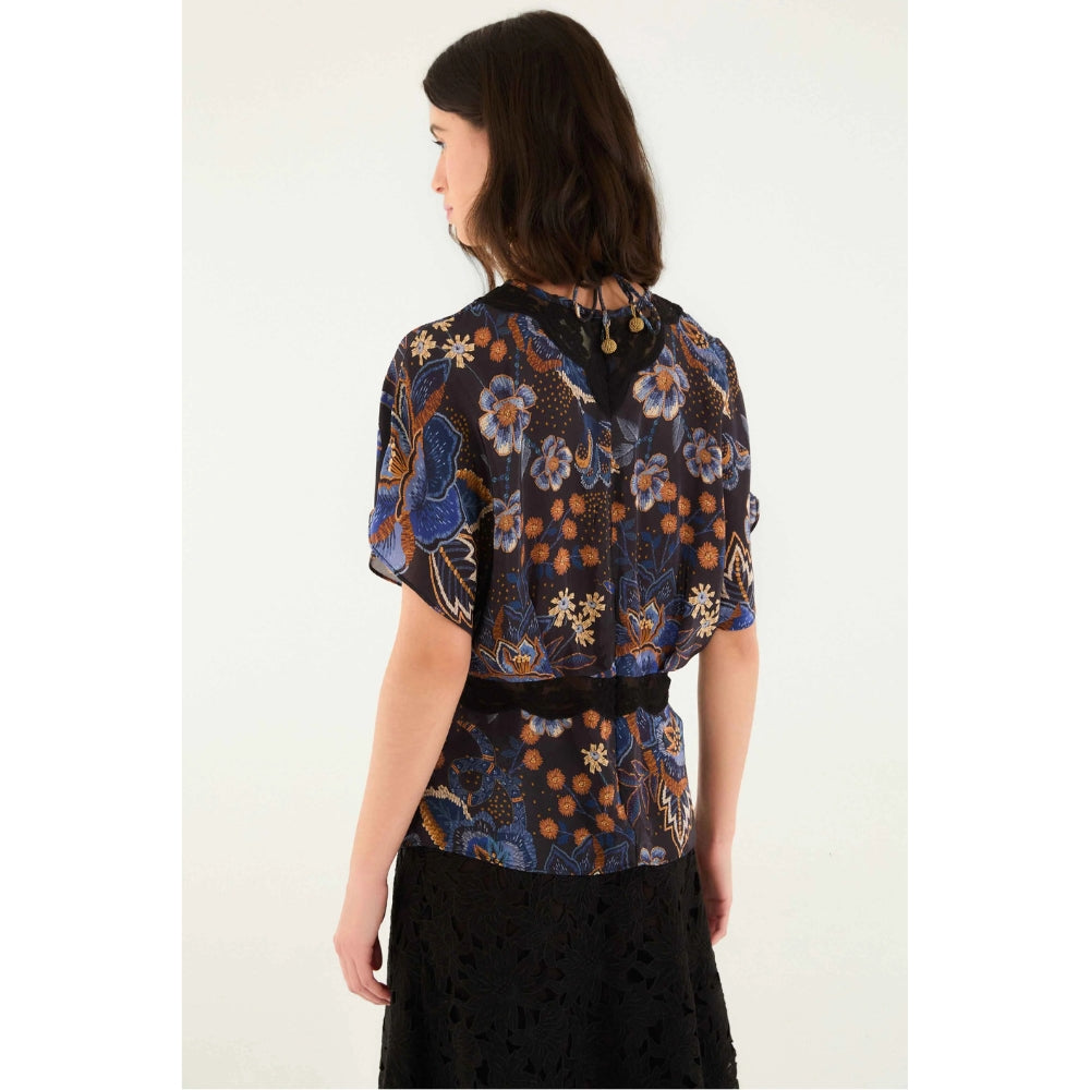 FARM Rio Women's Snakes Bouquet Blouse, Black