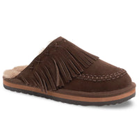 Free People Women's Fallon Fringe Mule, Chocolate Suede