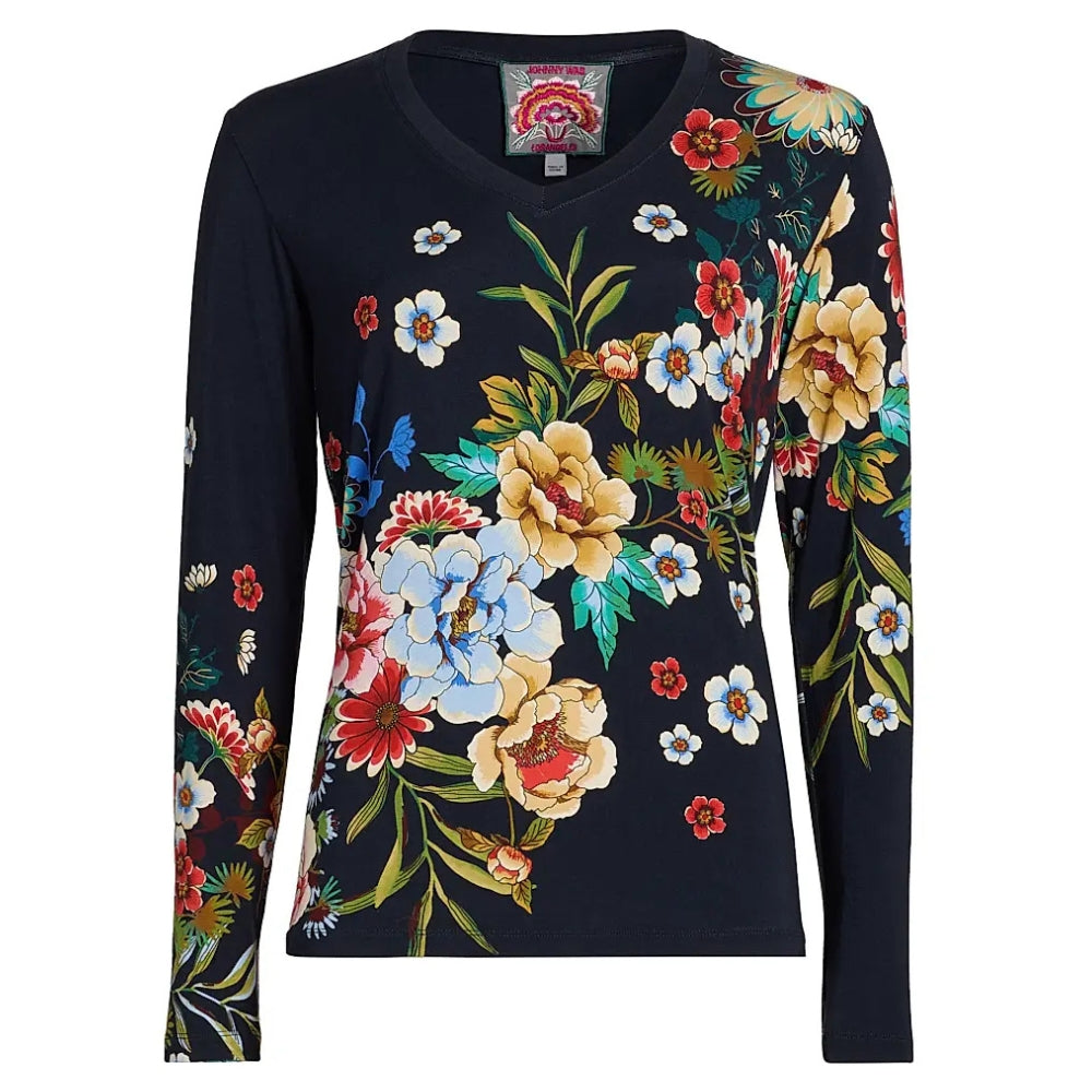 Johnny Was Women's Janie Favorite Long Sleeve V-Neck Tee, Advestia
