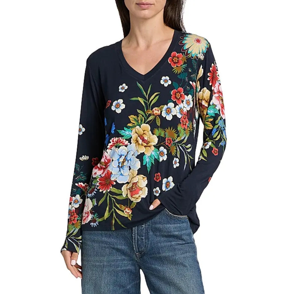Johnny Was Women's Janie Favorite Long Sleeve V-Neck Tee, Advestia