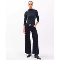 rag & bone Women's Aiden Low-Rise Wide Leg Jean, Black