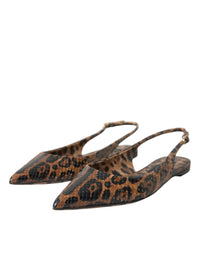 Dolce & Gabbana Dolce & Gabbana Brown Leopard Exotic Skin Slingback Women's Shoes
