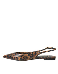 Dolce & Gabbana Dolce & Gabbana Brown Leopard Exotic Skin Slingback Women's Shoes