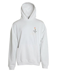 Balenciaga White Cotton Logo Hooded Pullover Sweatshirt Men's Sweater