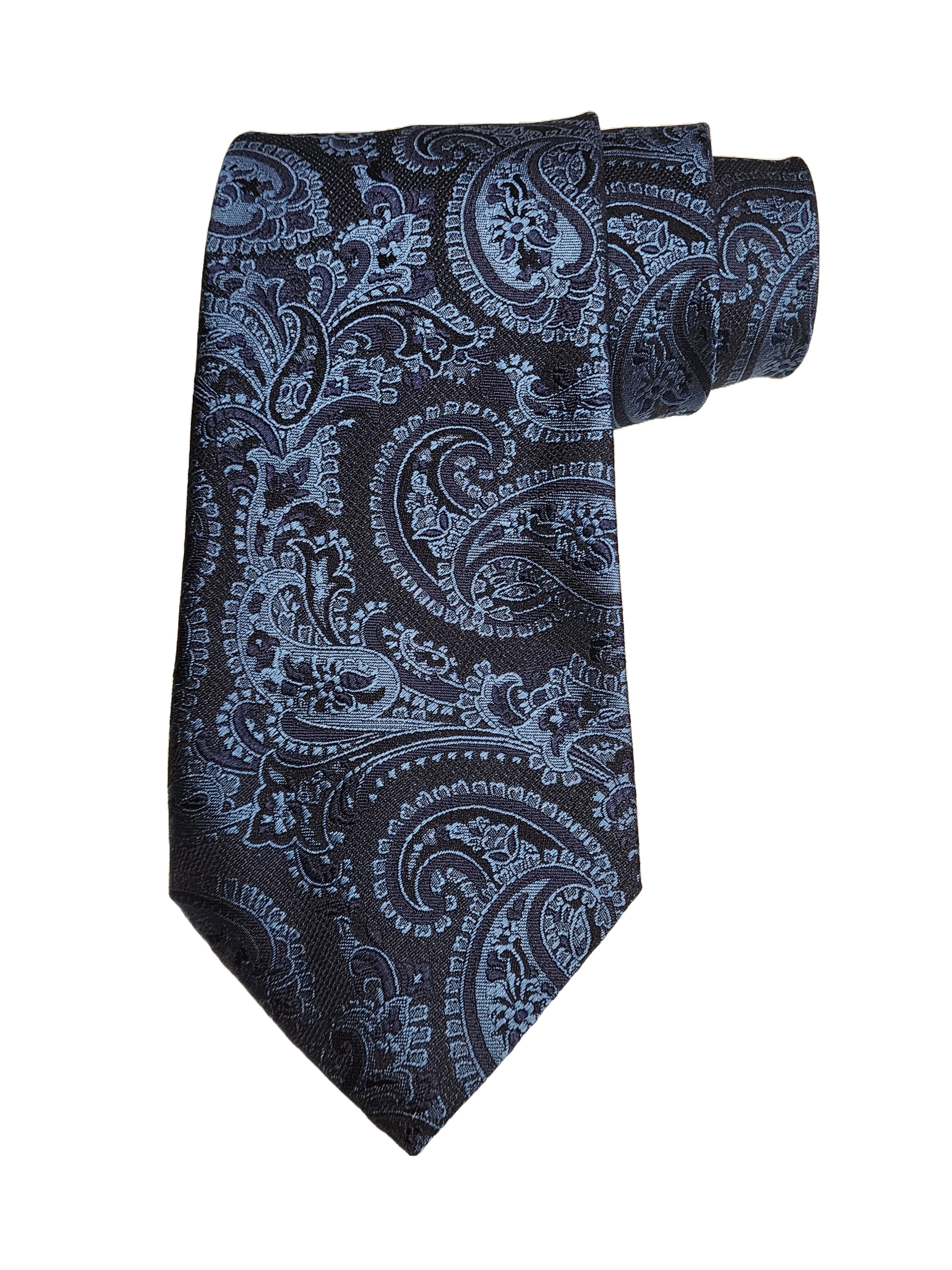 Etro Men's Jacquard Paisley Print Silk Neck Tie, Blue