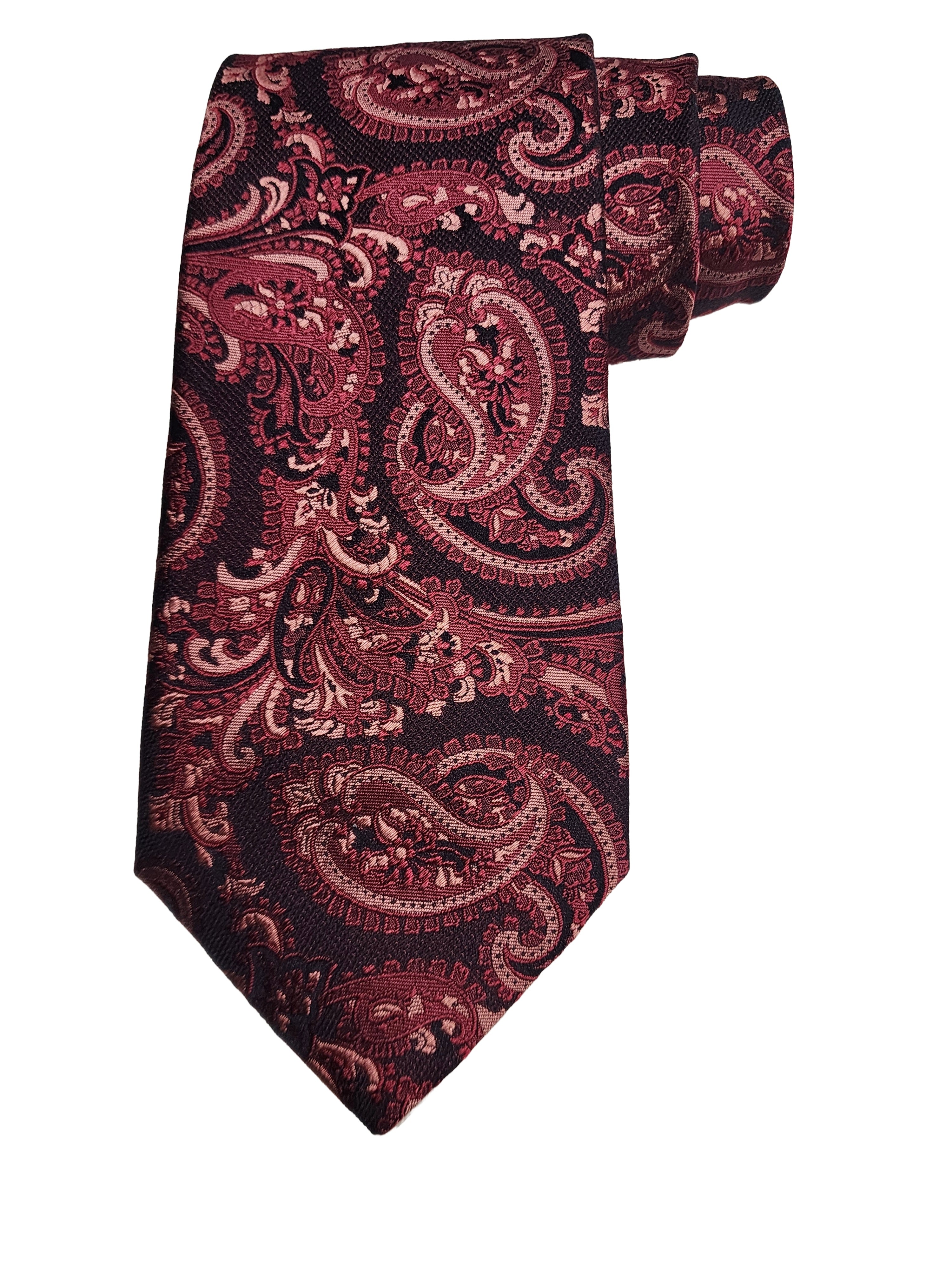 Etro Men's Jacquard Paisley Print Silk Neck Tie, Bordeaux