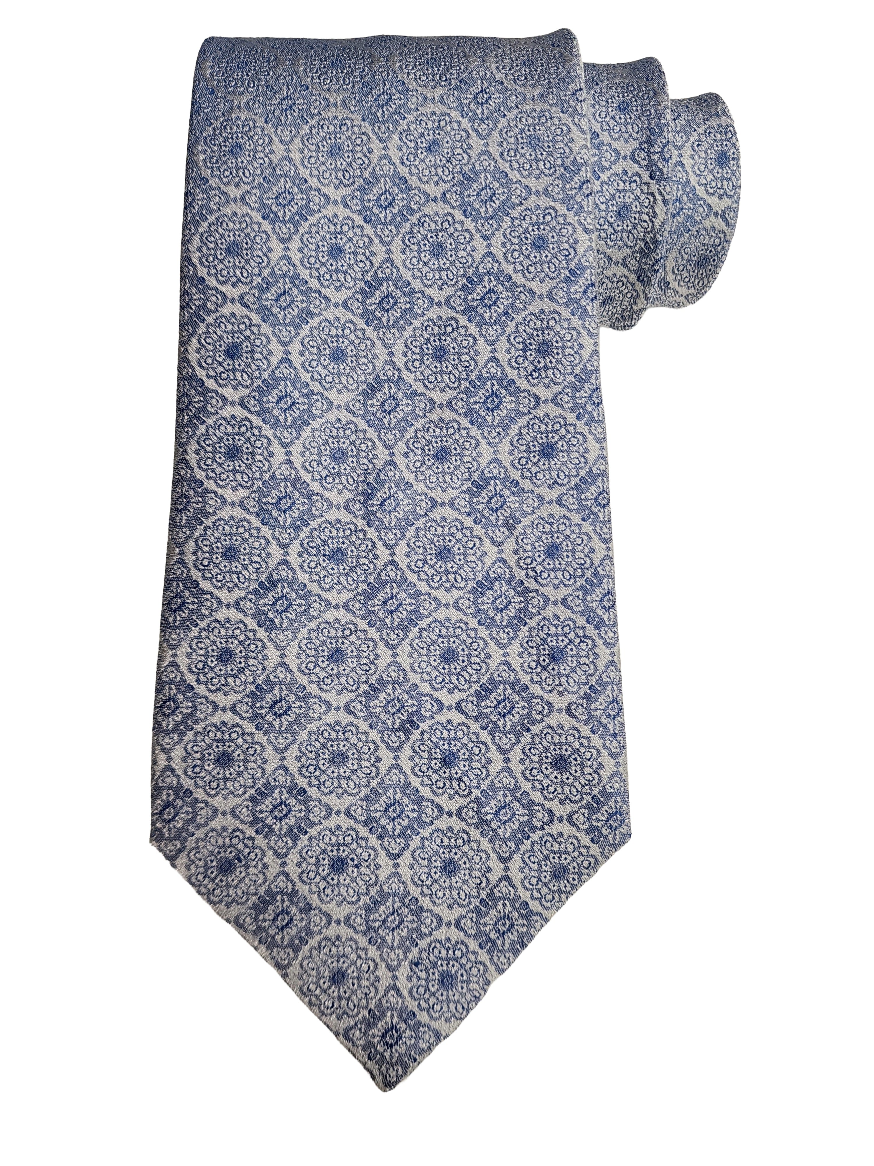 Etro Men's Jacquard Paisley Print Silk Neck Tie, Blue y Gray